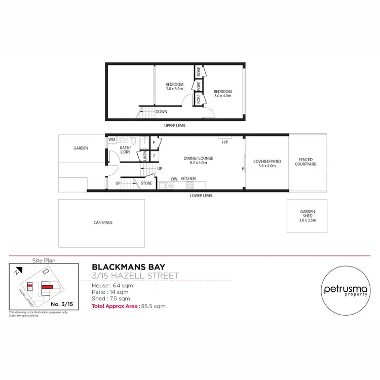 Floorplan of Homely unit listing, 2/15 Hazell Street, Blackmans Bay TAS 7052