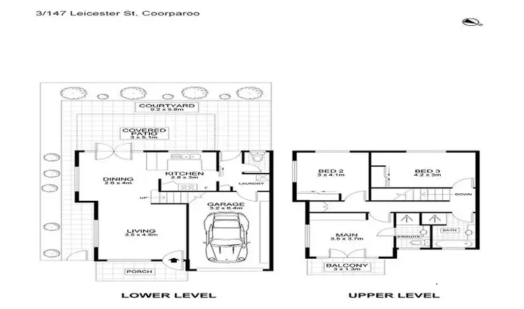 Floorplan of Homely townhouse listing, 3/47 Leicester Street, Coorparoo QLD 4151