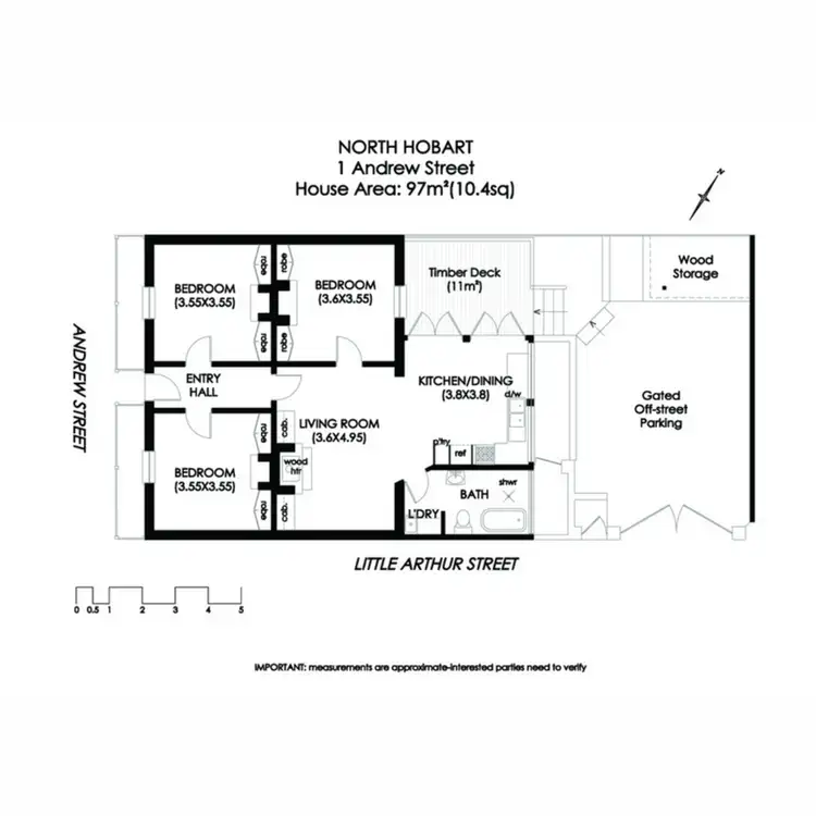 Floorplan of Homely house listing, 1 Andrew Street, North Hobart TAS 7000