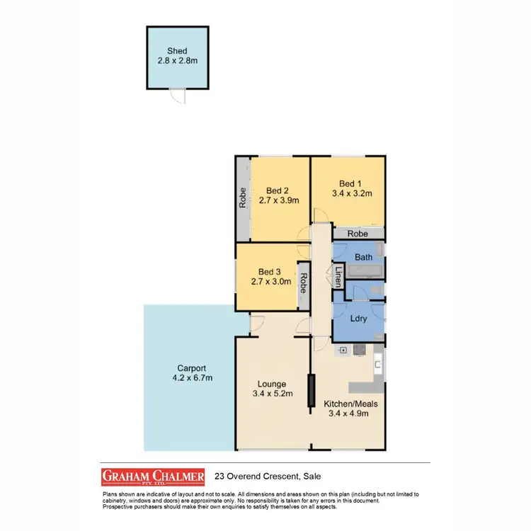Floorplan of Homely house listing, 23 Overend Crescent, Sale VIC 3850
