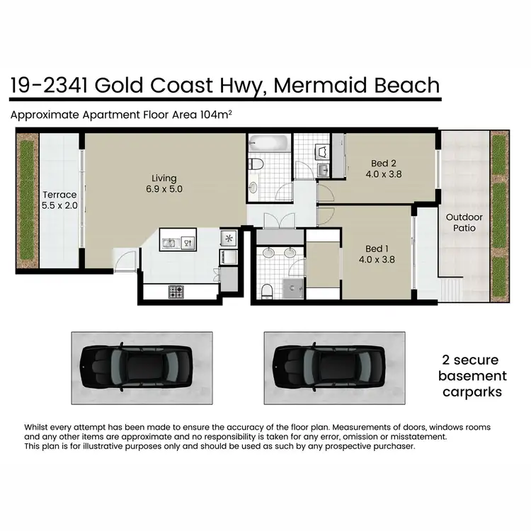 Floorplan of Homely apartment listing, 19/2341 Gold Coast Highway, Mermaid Beach QLD 4218