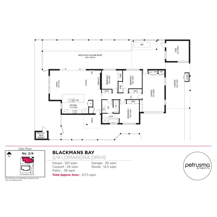 Floorplan of Homely villa listing, 2/4 Lomandra Drive, Blackmans Bay TAS 7052