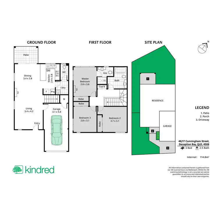 Floorplan of Homely townhouse listing, 46/17 Cunningham Street, Deception Bay QLD 4508