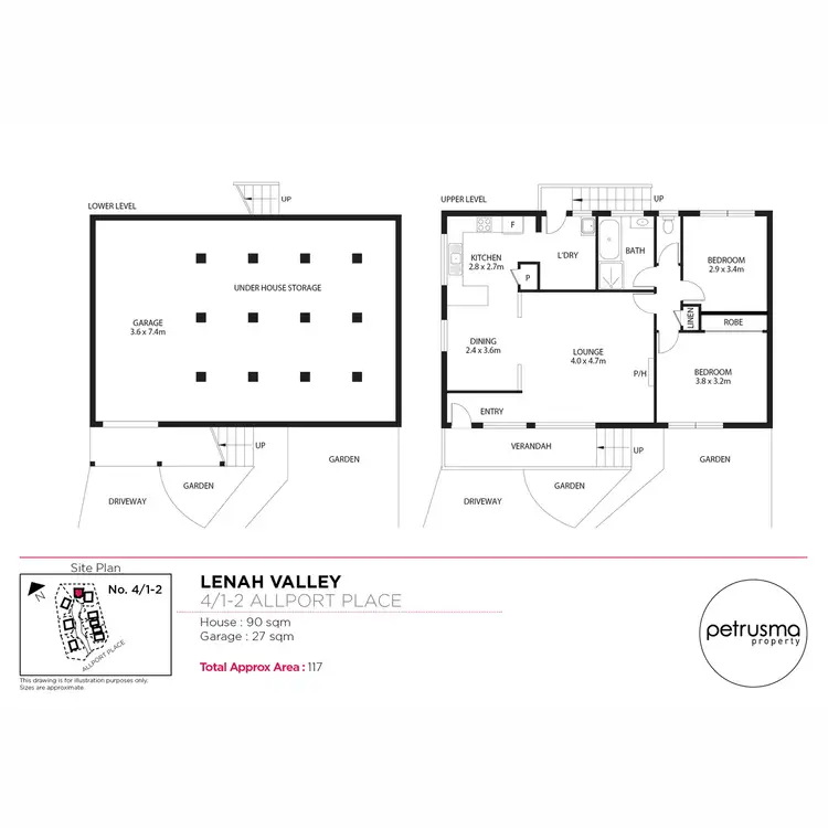 Floorplan of Homely unit listing, 4/1-2 Allport Place, Lenah Valley TAS 7008