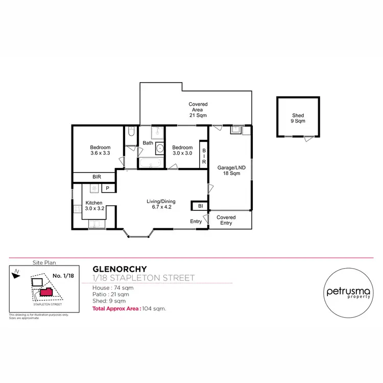 Floorplan of Homely villa listing, 1/18 Stapleton Street, Glenorchy TAS 7010