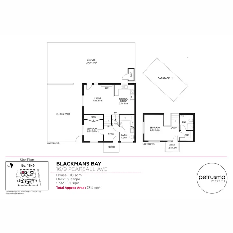 Floorplan of Homely unit listing, 16/9 Pearsall Avenue, Blackmans Bay TAS 7052