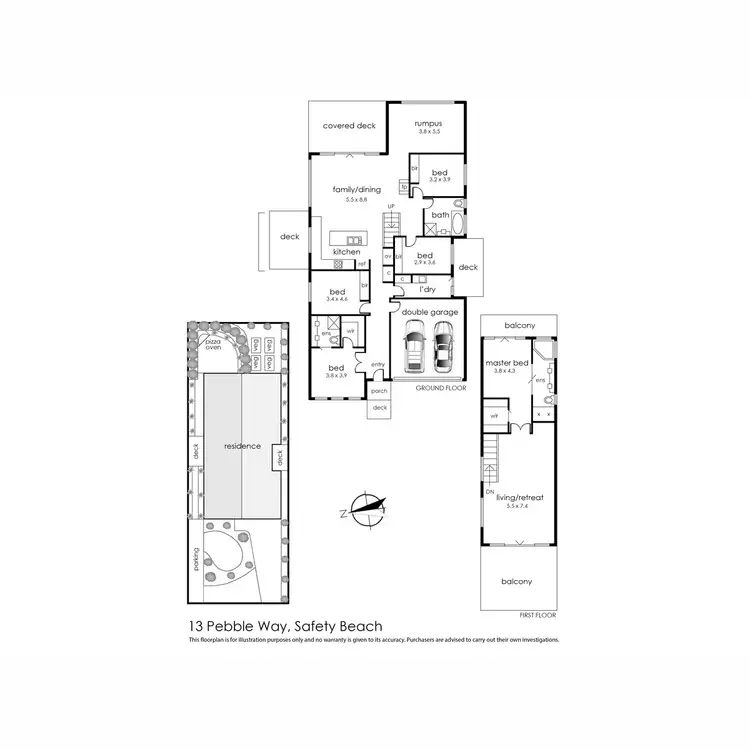 Floorplan of Homely house listing, 13 Pebble Way, Safety Beach VIC 3936