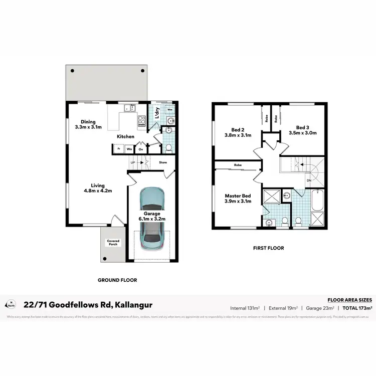 Floorplan of Homely townhouse listing, 22/71-77 Goodfellows Road, Kallangur QLD 4503