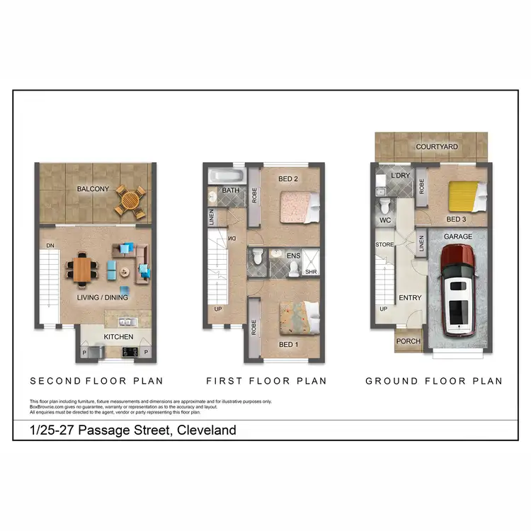Floorplan of Homely townhouse listing, 1/25-27 Passage Street, Cleveland QLD 4163
