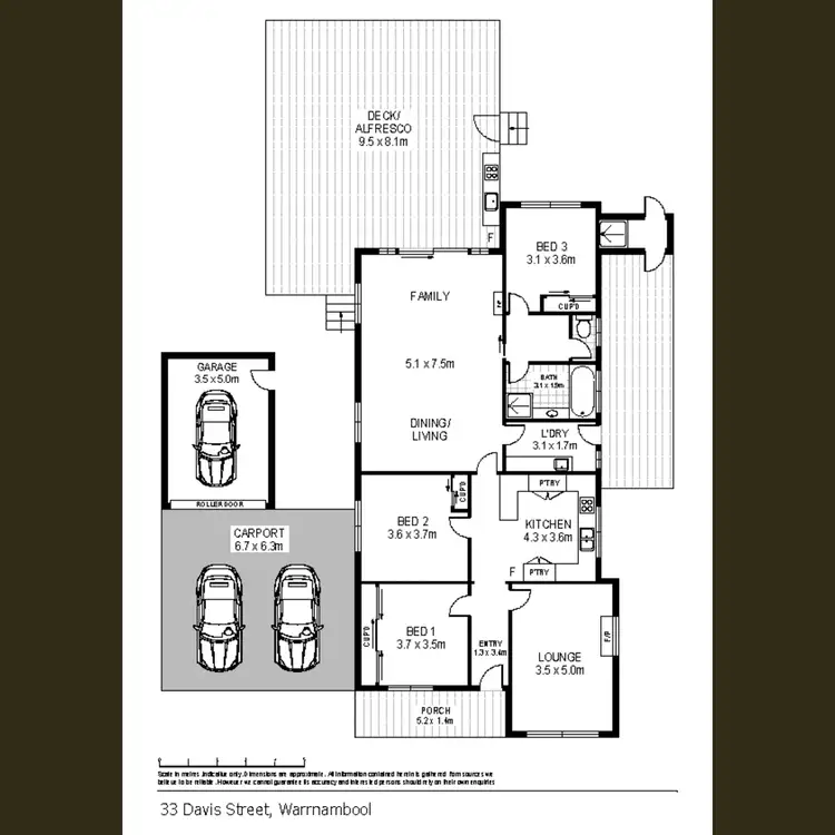 Floorplan of Homely house listing, 33 Davis Street, Warrnambool VIC 3280