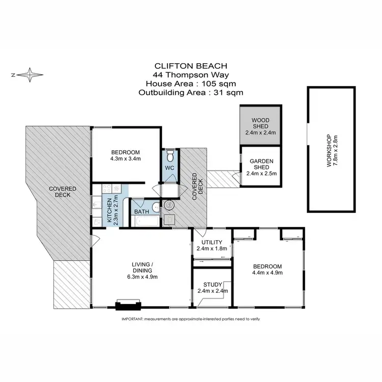 Floorplan of Homely house listing, 44 Thompson Way, Clifton Beach TAS 7020