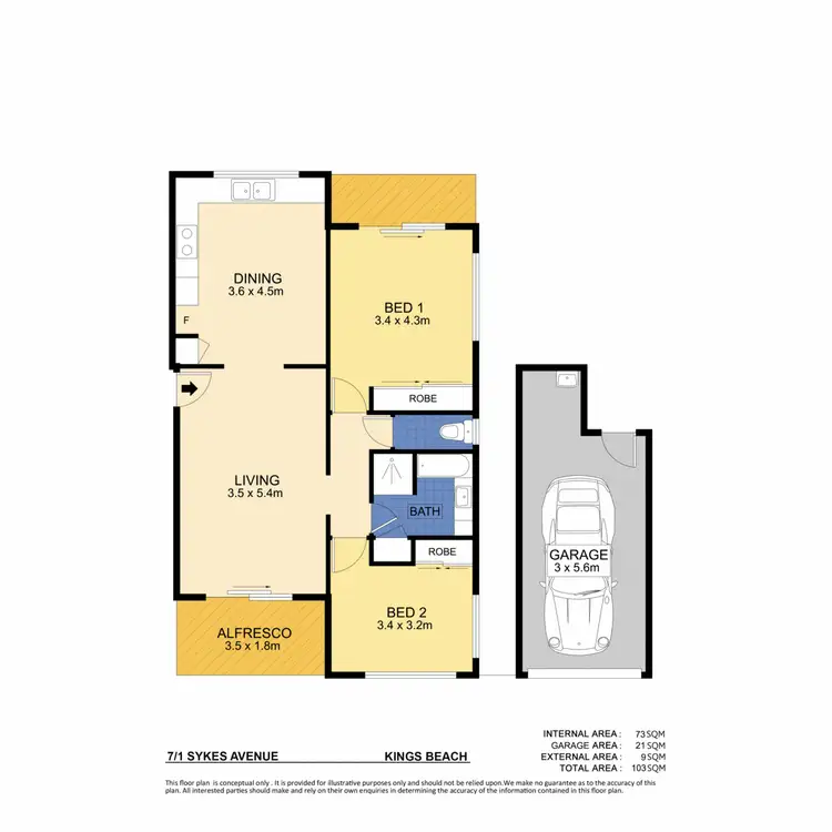 Floorplan of Homely unit listing, 7/1 Sykes Avenue, Kings Beach QLD 4551