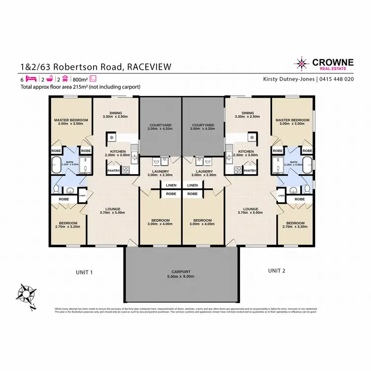 Floorplan of Homely semi-detached listing, 2/63 Robertson Road, Raceview QLD 4305