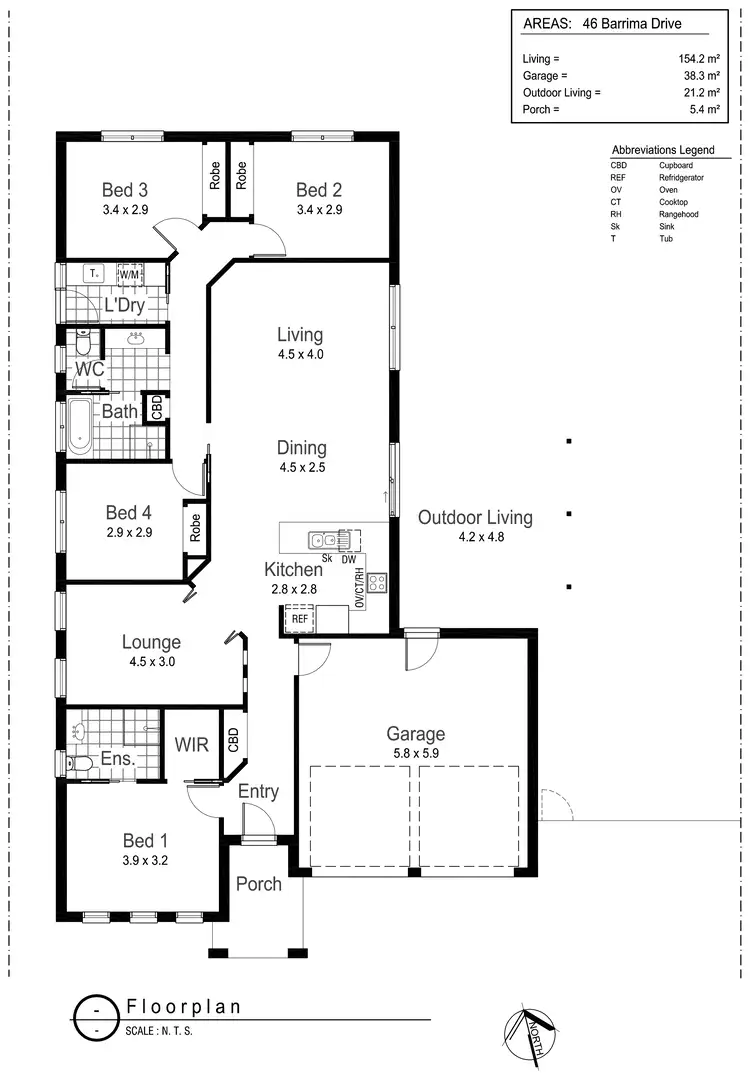 Floorplan of Homely house listing, 46 Barrima Drive, Glenfield Park NSW 2650