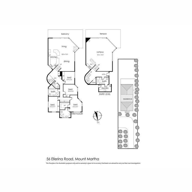 Floorplan of Homely house listing, 56 Ellerina Road, Mount Martha VIC 3934