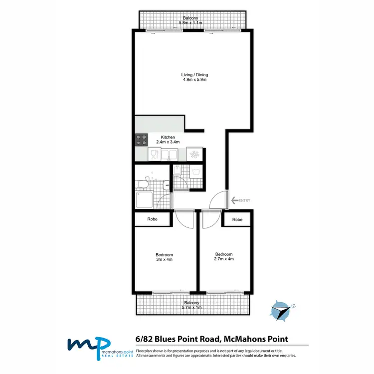 Floorplan of Homely apartment listing, 6/82 Blues Point Road, Mcmahons Point NSW 2060