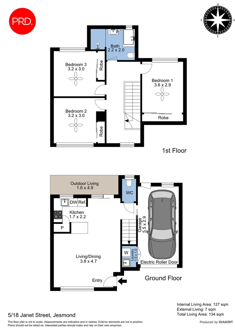 Floorplan of Homely townhouse listing, 5/18 Janet Street, Jesmond NSW 2299