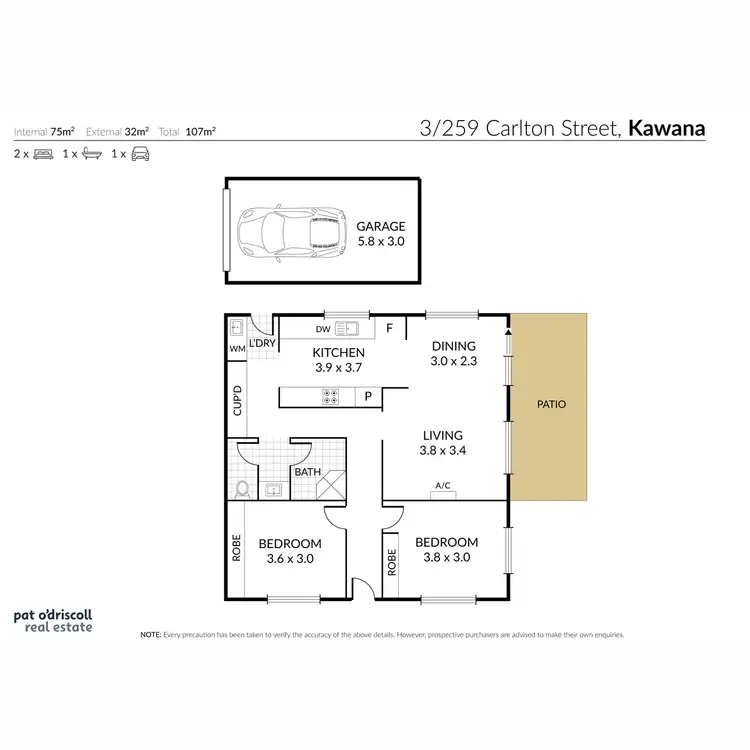 Floorplan of Homely unit listing, 3/259 Carlton Street, Kawana QLD 4701