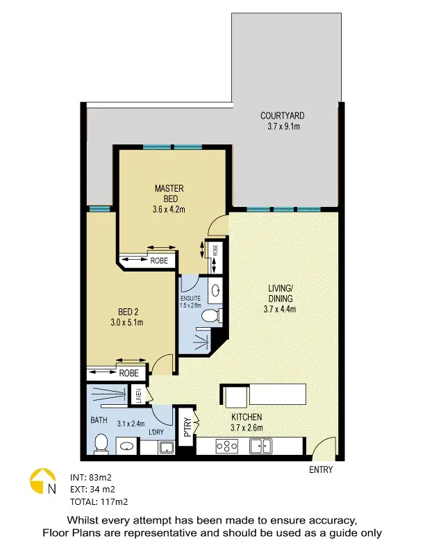 Floorplan of Homely unit listing, 1/45 Regent Street, Woolloongabba QLD 4102