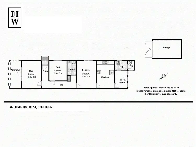 Floorplan of Homely semi-detached listing, 46 Combermere Street, Goulburn NSW 2580