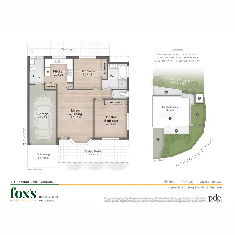 Floorplan of Homely semi-detached listing, 2/6 Hentdale Court, Labrador QLD 4215