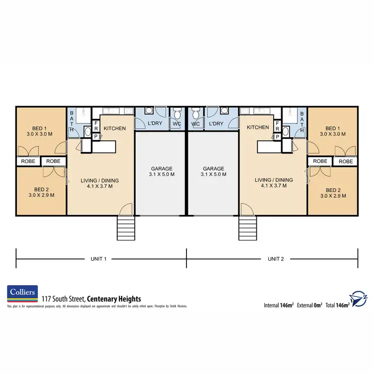 Floorplan of Homely semi-detached listing, 117 South Street, Centenary Heights QLD 4350
