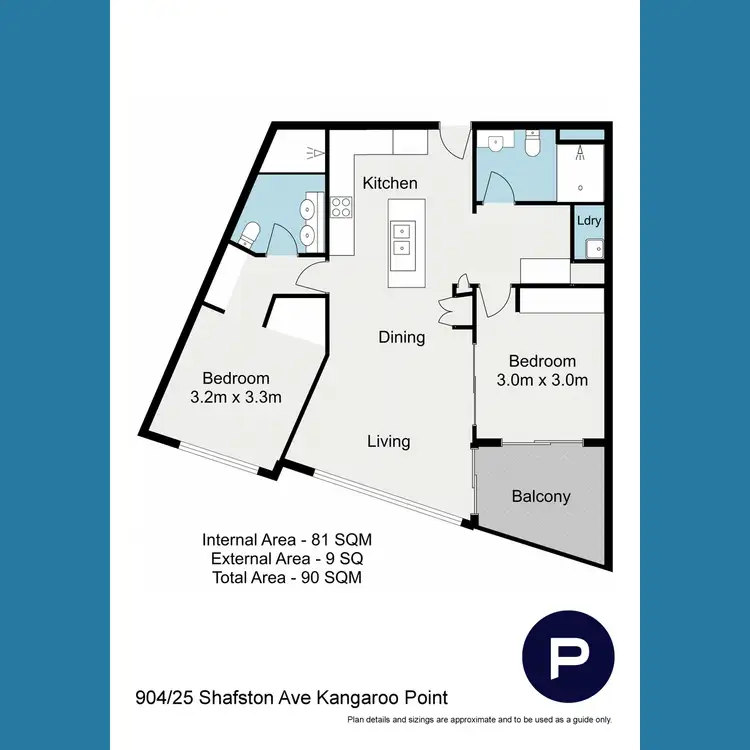 Floorplan of Homely apartment listing, 904/25 Shafston Avenue, Kangaroo Point QLD 4169