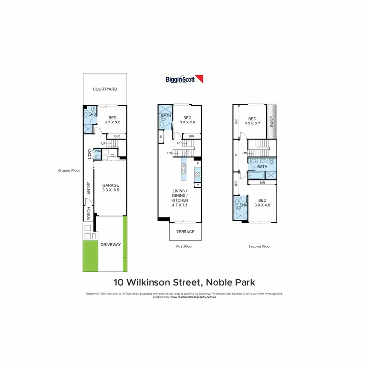 Floorplan of Homely townhouse listing, 10 Wilkinson Street, Noble Park VIC 3174