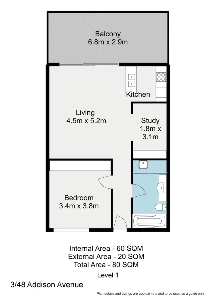 Floorplan of Homely apartment listing, 3/48 Addison Avenue, Bulimba QLD 4171