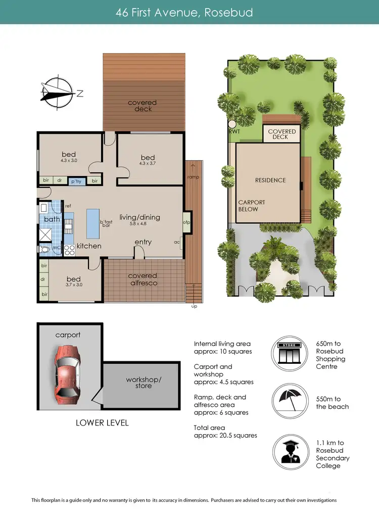 Floorplan of Homely house listing, 46 First Avenue, Rosebud VIC 3939