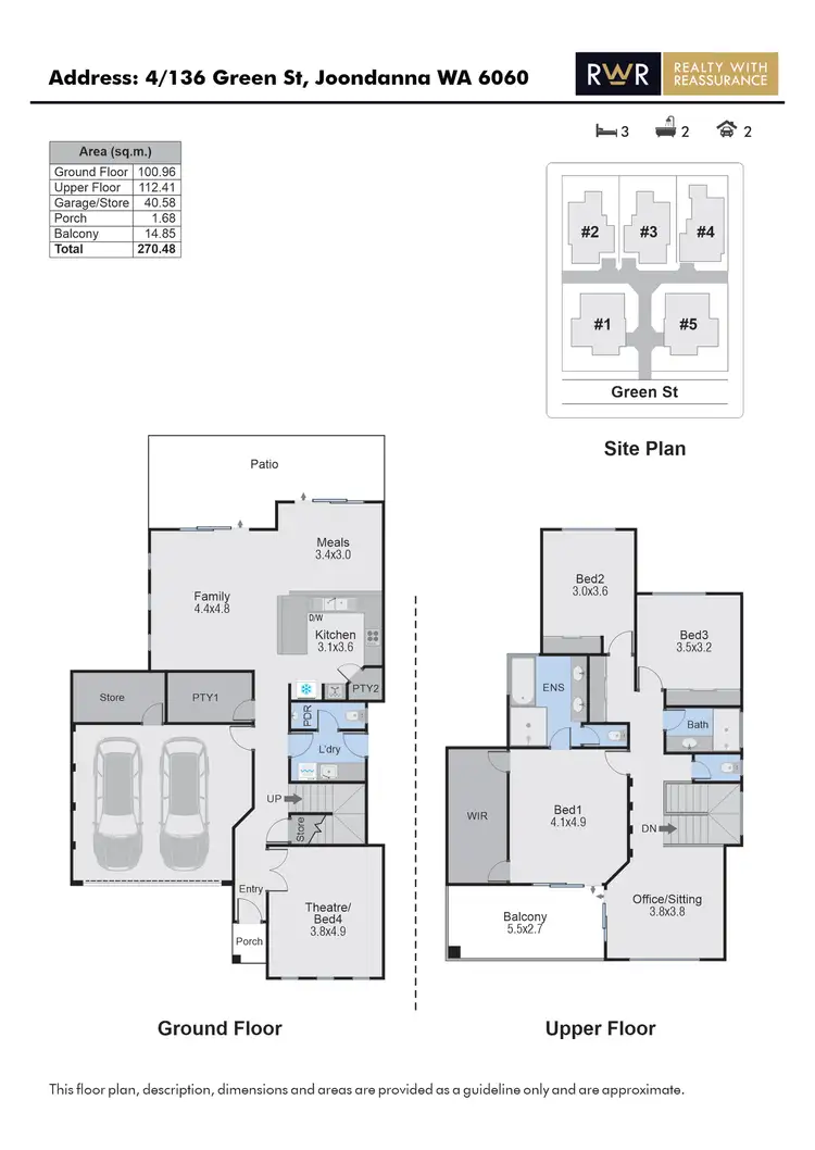 Floorplan of Homely townhouse listing, 4/136 Green Street, Joondanna WA 6060