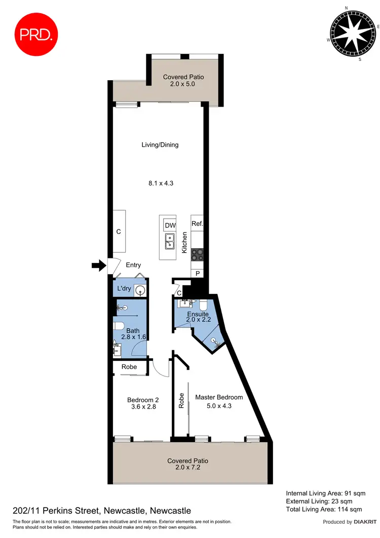 Floorplan of Homely apartment listing, 202/11 Perkins Street, Newcastle NSW 2300