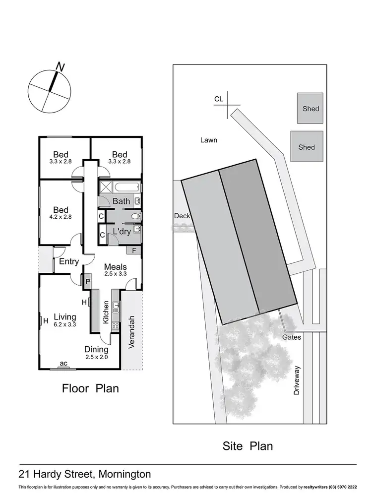 Floorplan of Homely house listing, 21 Hardy Street, Mornington VIC 3931
