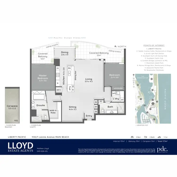 Floorplan of Homely apartment listing, 1132/1 Lennie Avenue, Main Beach QLD 4217