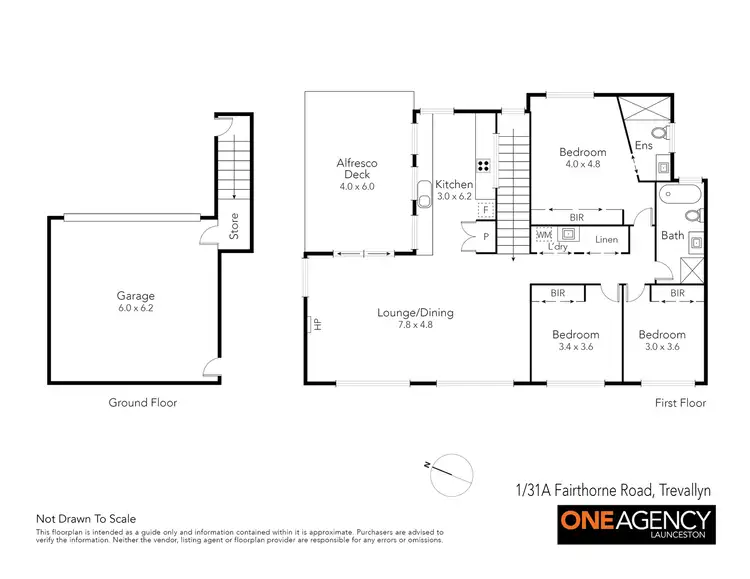 Floorplan of Homely townhouse listing, 1/31A Fairthorne Road, Trevallyn TAS 7250