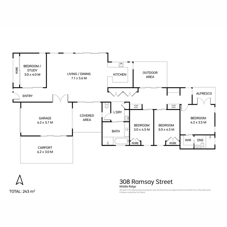 Floorplan of Homely house listing, 308 Ramsay Street, Middle Ridge QLD 4350