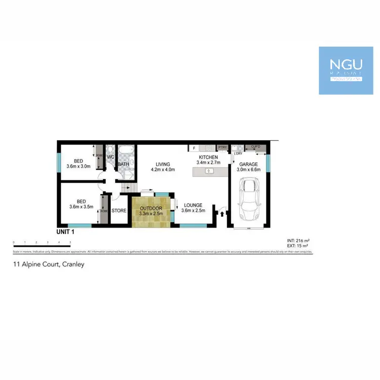 Floorplan of Homely unit listing, 1/11 Alpine Court, Cranley QLD 4350