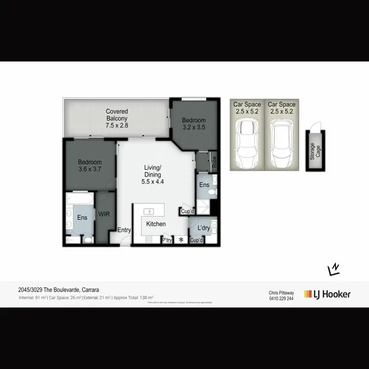 Floorplan of Homely unit listing, 2045/3029 The Boulevarde, Carrara QLD 4211