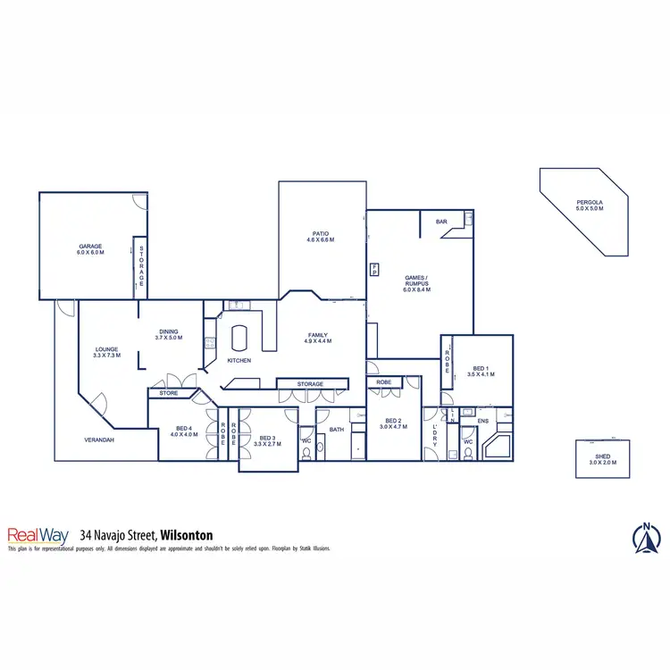 Floorplan of Homely house listing, 34 Navajo Street, Wilsonton QLD 4350