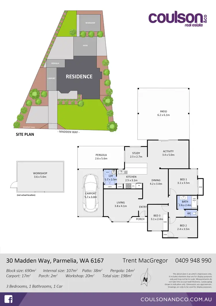 Floorplan of Homely house listing, 30 Madden Way, Parmelia WA 6167