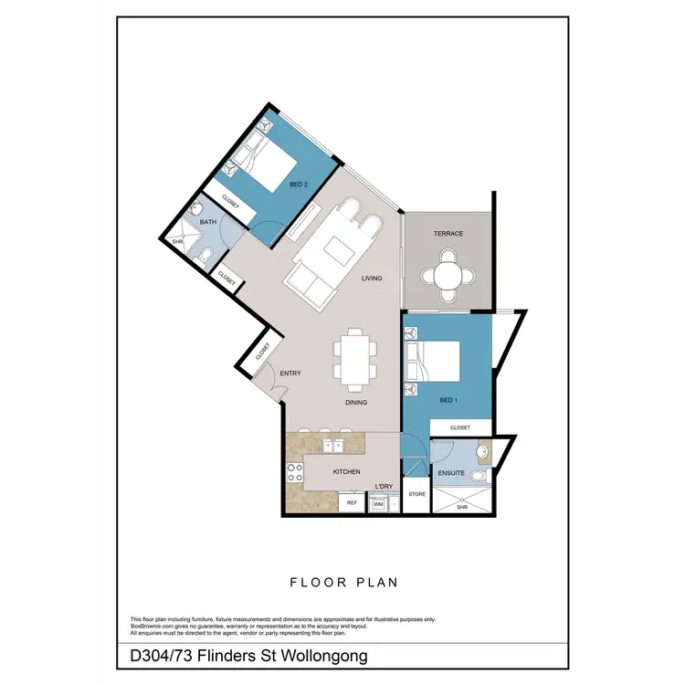 Floorplan of Homely apartment listing, D304/73 Flinders Street, Wollongong NSW 2500