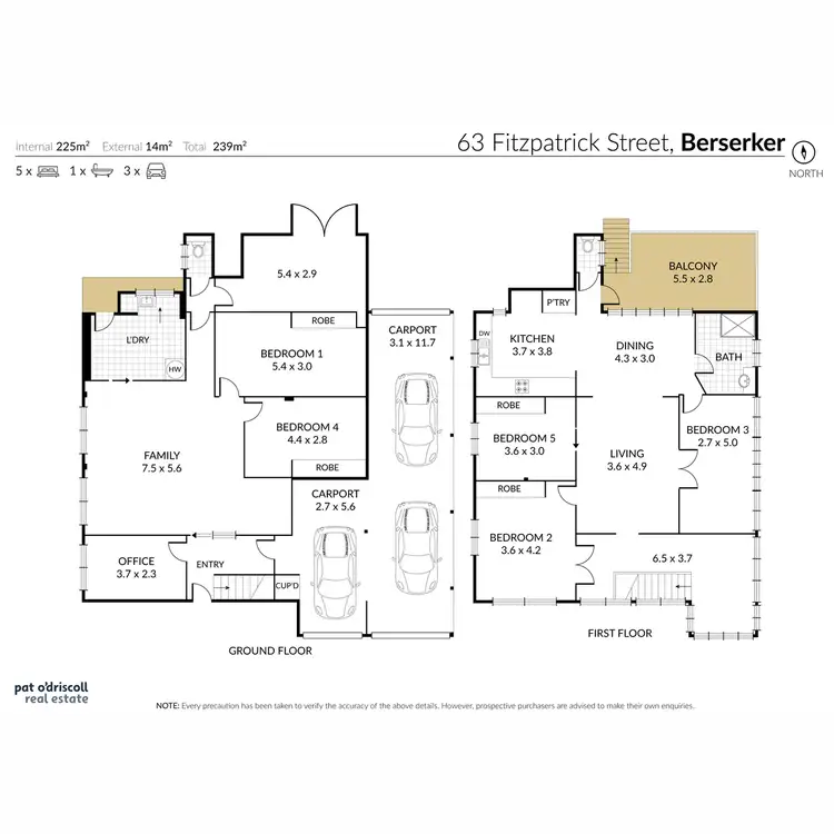 Floorplan of Homely house listing, 63 Fitzpatrick Street, Berserker QLD 4701
