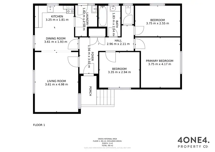 Floorplan of Homely house listing, 1 Boronia Place, Gagebrook TAS 7030