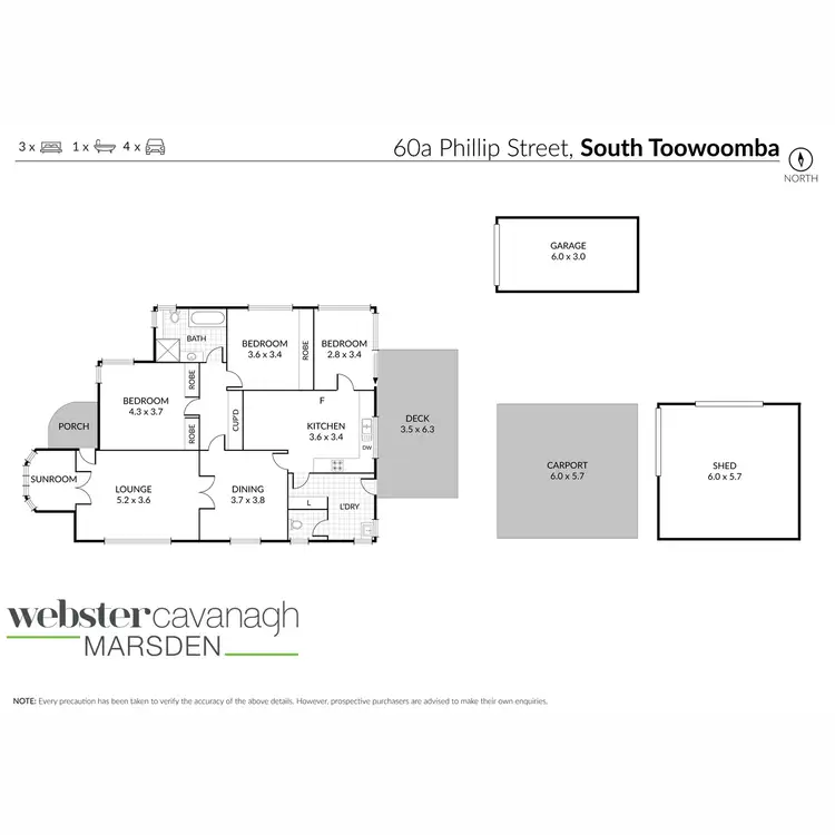 Floorplan of Homely house listing, 60A Phillip Street, South Toowoomba QLD 4350