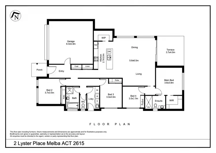 Floorplan of Homely house listing, 2 Lyster Place, Melba ACT 2615