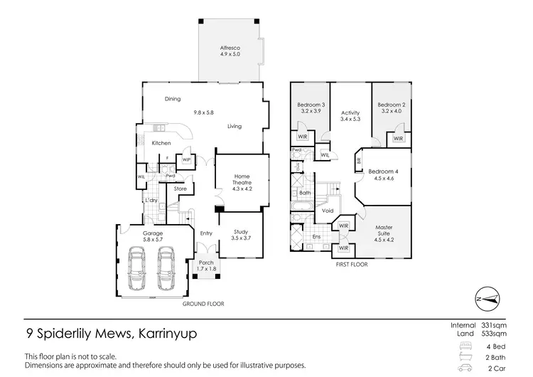 Floorplan of Homely house listing, 9 Spiderlily Mews, Karrinyup WA 6018