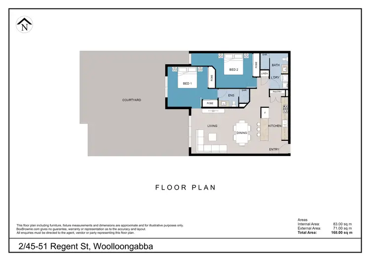 Floorplan of Homely unit listing, 2/45-51 Regent Street, Woolloongabba QLD 4102