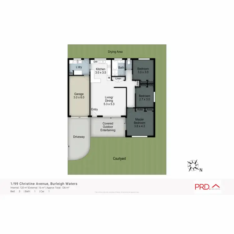 Floorplan of Homely semi-detached listing, 1/99 Christine Avenue, Burleigh Waters QLD 4220