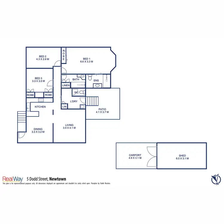 Floorplan of Homely house listing, 5 Dodd Street, Newtown QLD 4350