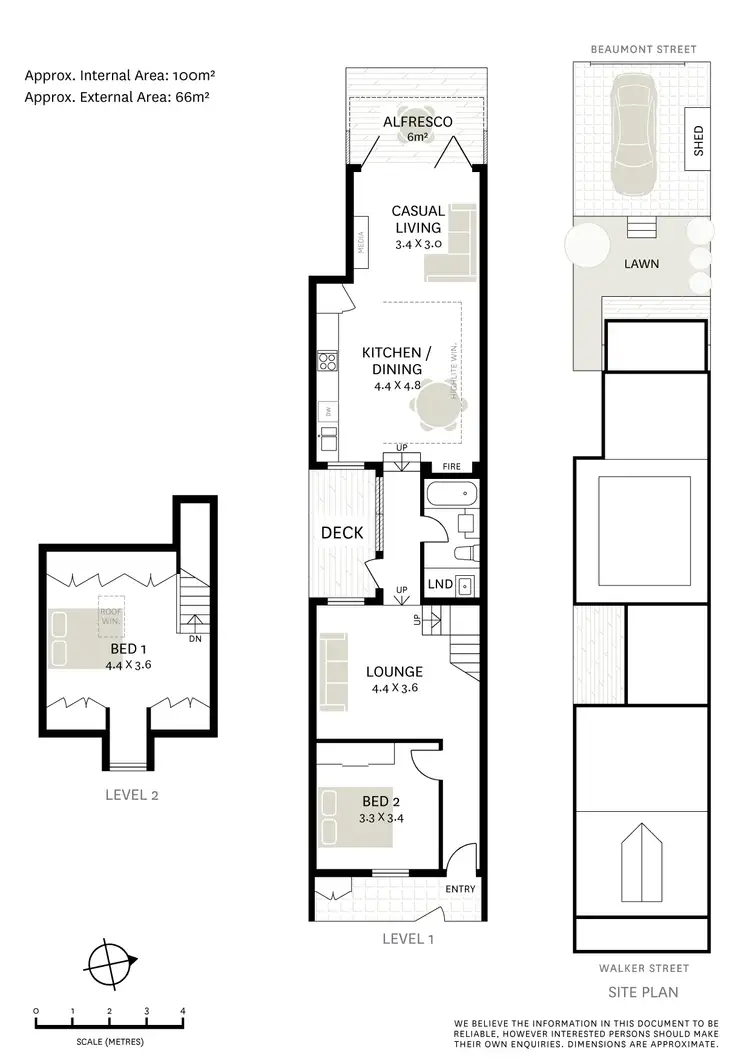 Floorplan of Homely terrace listing, 152 Walker Street, Waterloo NSW 2017